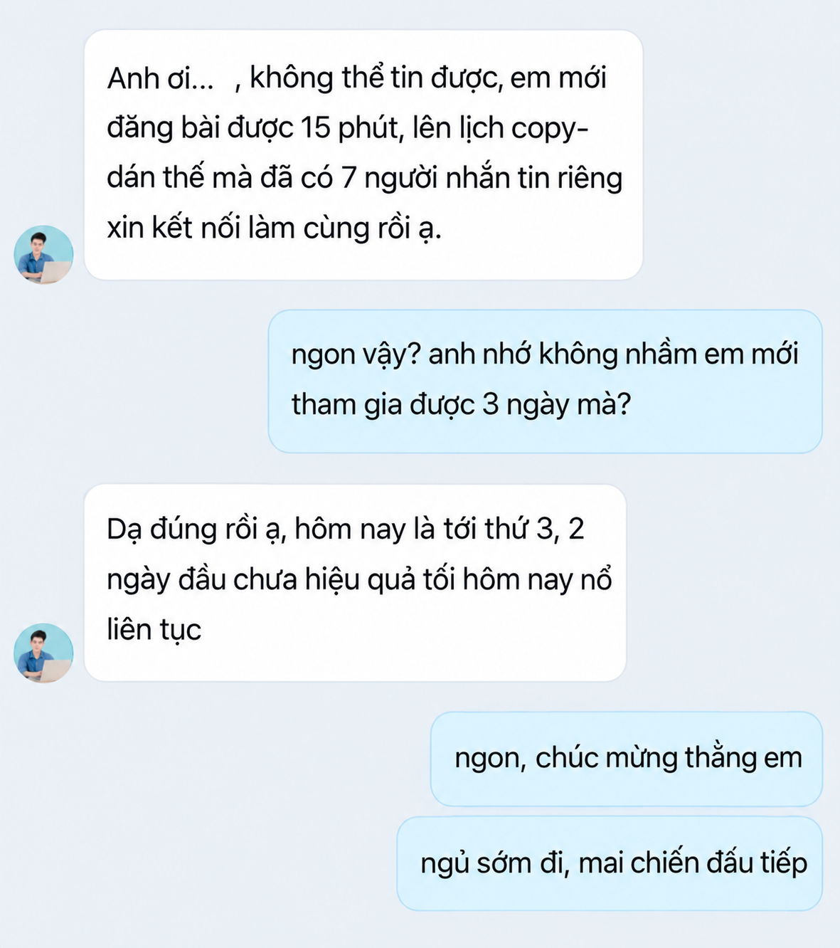 Ảnh chụp trao đổi về kết quả thực hành